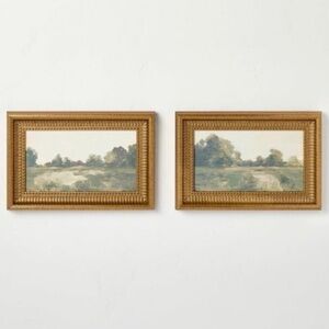 Hearth & Hand 8"x12" Green Landscapes Framed Wall Art 2pc Set (No Glass)